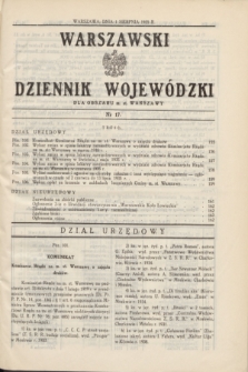 Warszawski Dziennik Wojewódzki dla Obszaru m. st. Warszawy.1935, nr 17 (1 sierpnia)