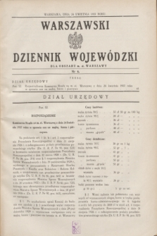 Warszawski Dziennik Wojewódzki dla Obszaru m. st. Warszawy.1937, nr 6 (24 kwietnia)