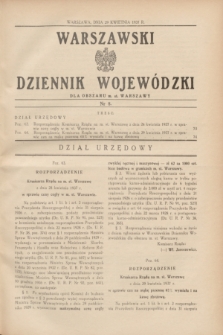 Warszawski Dziennik Wojewódzki dla Obszaru m. st. Warszawy.1937, nr 8 (29 kwietnia)