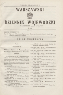 Warszawski Dziennik Wojewódzki dla Obszaru m. st. Warszawy.1937, nr 11 (22 maja)