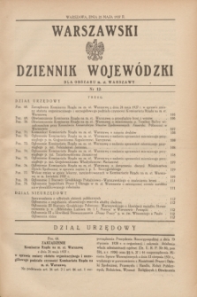 Warszawski Dziennik Wojewódzki dla Obszaru m. st. Warszawy.1937, nr 12 (25 maja)