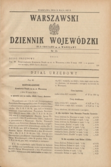 Warszawski Dziennik Wojewódzki dla Obszaru m. st. Warszawy.1937, nr 13 (31 maja)