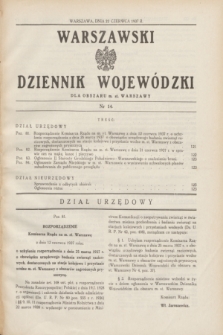 Warszawski Dziennik Wojewódzki dla Obszaru m. st. Warszawy.1937, nr 14 (22 czerwca)