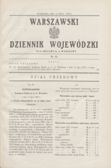 Warszawski Dziennik Wojewódzki dla Obszaru m. st. Warszawy.1937, nr 15 (13 lipca)