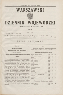 Warszawski Dziennik Wojewódzki dla Obszaru m. st. Warszawy.1937, nr 16 (14 lipca)
