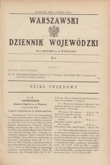 Warszawski Dziennik Wojewódzki dla Obszaru m. st. Warszawy.1938, nr 4 (9 lutego)