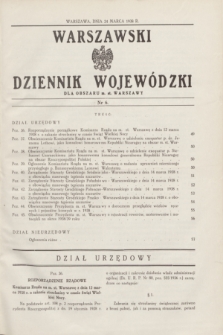 Warszawski Dziennik Wojewódzki dla Obszaru m. st. Warszawy.1938, nr 6 (24 marca)