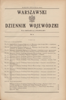 Warszawski Dziennik Wojewódzki dla Obszaru m. st. Warszawy.1938, nr 8 (24 maja)