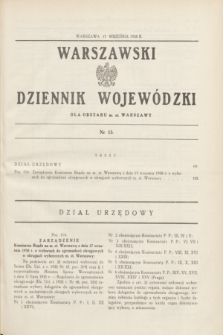 Warszawski Dziennik Wojewódzki dla Obszaru m. st. Warszawy.1938, nr 13 (17 września)