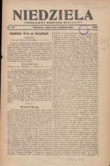 Niedziela : tygodniowy dodatek bezpłatny.1927, nr 41 (8 października)