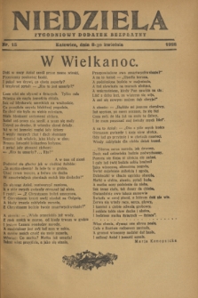 Niedziela : tygodniowy dodatek bezpłatny.1928, nr 15 (8 kwietnia)