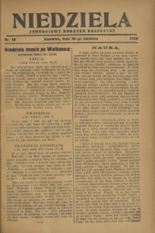 Niedziela : tygodniowy dodatek bezpłatny.1928, nr 18 (29 kwietnia)