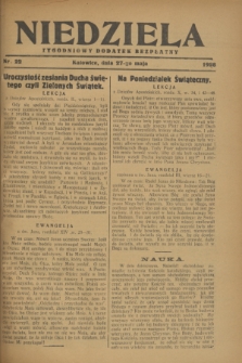 Niedziela : tygodniowy dodatek bezpłatny.1928, nr 22 (27 maja)