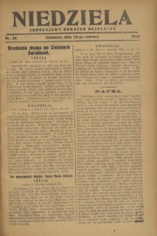 Niedziela : tygodniowy dodatek bezpłatny.1928, nr 24 (10 czerwca)