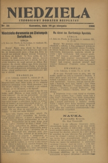 Niedziela : tygodniowy dodatek bezpłatny.1928, nr 34 (19 sierpnia)