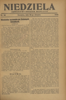 Niedziela : tygodniowy dodatek bezpłatny.1928, nr 35 (26 sierpnia)