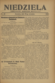 Niedziela : tygodniowy dodatek bezpłatny.1928, nr 40 (30 września)