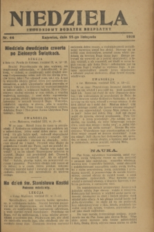 Niedziela : tygodniowy dodatek bezpłatny.1928, nr 46 (11 listopada)