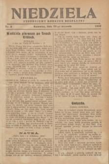 Niedziela : tygodniowy dodatek bezpłatny.1929, nr 2 (13 stycznia)