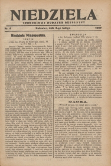 Niedziela : tygodniowy dodatek bezpłatny.1929, nr 5 (3 lutego)