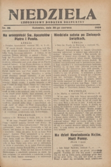 Niedziela : tygodniowy dodatek bezpłatny.1929, nr 26 (30 czerwca)
