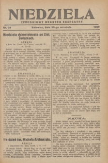 Niedziela : tygodniowy dodatek bezpłatny.1929, nr 39 (29 września)