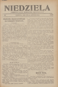 Niedziela : tygodniowy dodatek bezpłatny.1929, nr 42 (20 października)