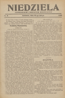 Niedziela : tygodniowy dodatek bezpłatny.1930, nr 8 (23 lutego)