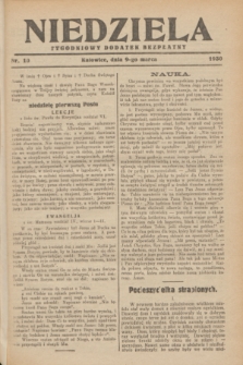 Niedziela : tygodniowy dodatek bezpłatny.1930, nr 10 (9 marca)