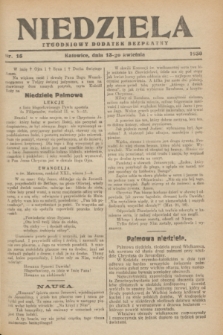 Niedziela : tygodniowy dodatek bezpłatny.1930, nr 15 (13 kwietnia)
