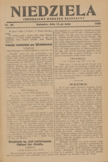 Niedziela : tygodniowy dodatek bezpłatny.1930, nr 18 (11 maja)