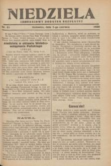 Niedziela : tygodniowy dodatek bezpłatny.1930, nr 21 (1 czerwca)