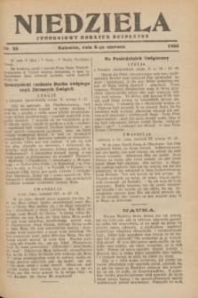 Niedziela : tygodniowy dodatek bezpłatny.1930, nr 22 (8 czerwca)