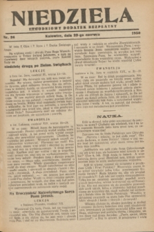 Niedziela : tygodniowy dodatek bezpłatny.1930, nr 24 (22 czerwca)
