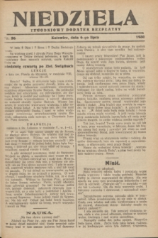 Niedziela : tygodniowy dodatek bezpłatny.1930, nr 26 (6 lipca)