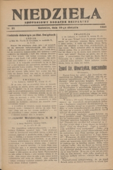 Niedziela : tygodniowy dodatek bezpłatny.1930, nr 31 (10 sierpnia)