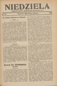 Niedziela : tygodniowy dodatek bezpłatny.1930, nr 33 (24 sierpnia)