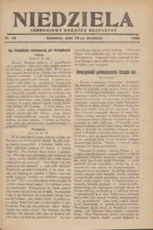 Niedziela : tygodniowy dodatek bezpłatny.1930, nr 36 (14 września)