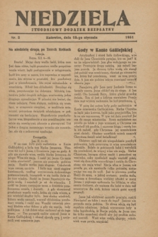 Niedziela : tygodniowy dodatek bezpłatny.1931, nr 3 (18 stycznia)