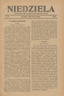 Niedziela : tygodniowy dodatek bezpłatny.1931, nr 6 (8 lutego)