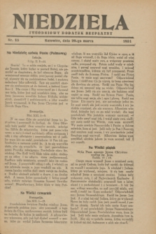 Niedziela : tygodniowy dodatek bezpłatny.1931, nr 13 (29 marca)