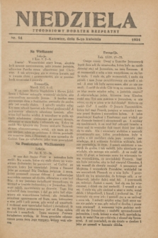 Niedziela : tygodniowy dodatek bezpłatny.1931, nr 14 (5 kwietnia)