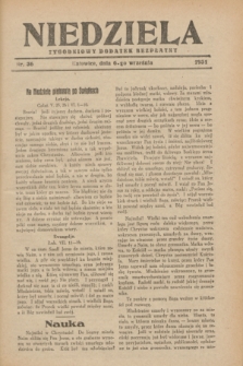 Niedziela : tygodniowy dodatek bezpłatny.1931, nr 36 (6 września)