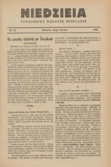 Niedziela : tygodniowy dodatek bezpłatny.1932, nr 23 (12 czerwca)