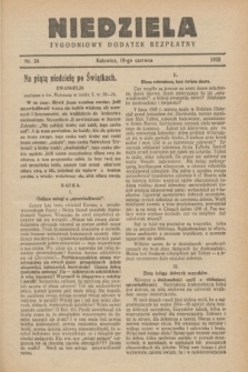 Niedziela : tygodniowy dodatek bezpłatny.1932, nr 24 (19 czerwca)