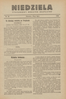 Niedziela : tygodniowy dodatek bezpłatny.1932, nr 29 (24 lipca)