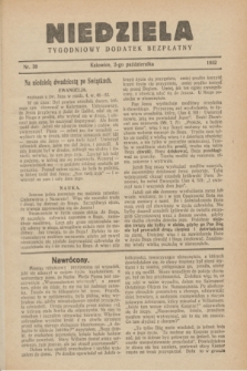 Niedziela : tygodniowy dodatek bezpłatny.1932, nr 39 (2 października)