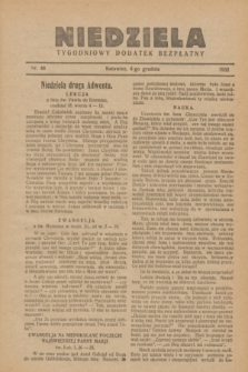 Niedziela : tygodniowy dodatek bezpłatny.1932, nr 48 (4 grudnia)