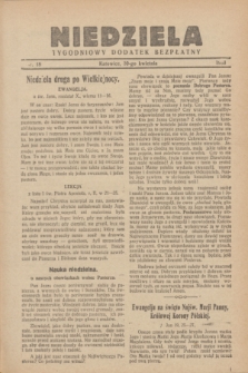 Niedziela : tygodniowy dodatek bezpłatny.1933, nr 18 (30 kwietnia)