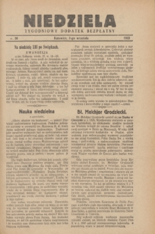 Niedziela : tygodniowy dodatek bezpłatny.1933, nr 36 (3 września)